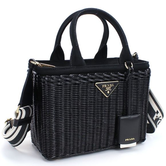 Prada Basket Bag Black Shoulder Bag - Picture 1 of 6